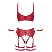 Cottelli Bondage Rødt Strømpeholder Sæt med Håndleds Lænker