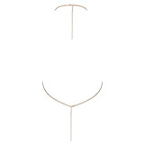 Cottelli Guldfarvet Kædetop med Rhinsten Sten