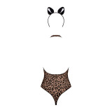 Obsessive Leopard Bodystocking med Ører