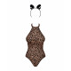 Obsessive Leopard Bodystocking med Ører