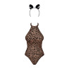 Obsessive Leopard Bodystocking med Ører