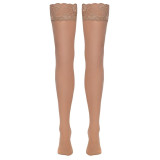 Cottelli Hudfarvet Blonde Strømper til Hofteholder