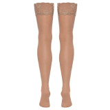 Cottelli Hudfarvet Blonde Strømper til Hofteholder