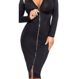 Cottelli Langærmet Kjole med 2-vejs Lynlås