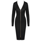 Cottelli Langærmet Kjole med 2-vejs Lynlås