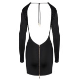 Cottelli Kort Kjole med 2-vejs Lynlås og fri Ryg