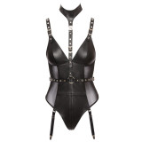 Zado Læder Bodystocking med Strømpeholder