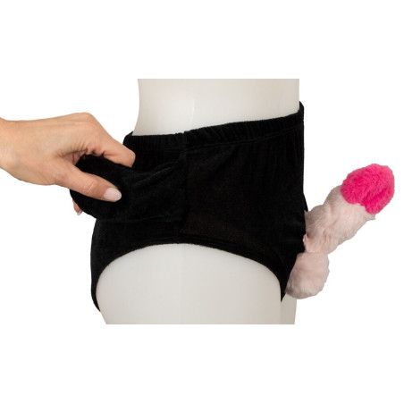 Gag Trusser med Bevægelig Plyspenis