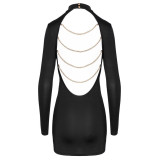 Cottelli Minikjole med Fri Ryg og Aftagelige Kæder