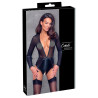 Cottelli Bondage Wetlook Bodystocking med Gennemsigtig Top