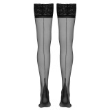 Cottelli Selvsiddende Strømper med Søm og Blondekant