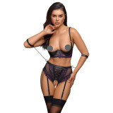 Cottelli Bondage Åben BH og Åben Trusse Lingeri Sæt