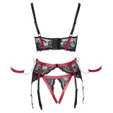 Cottelli Bondage Rød og Sort Lingeri Sæt