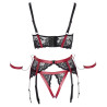 Cottelli Bondage Rød og Sort Lingeri Sæt