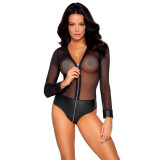 Cottelli Gennemsigtig Bodystocking med Lynlås