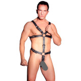 Zado Læder Harness Mænd med Testikkelring