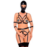 Bad Kitty Harness med 4 Armmanchetter og Hovedmaske