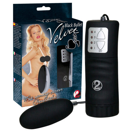 Velvet Black Bullet Vibrator Æg med Fjernbetjening
