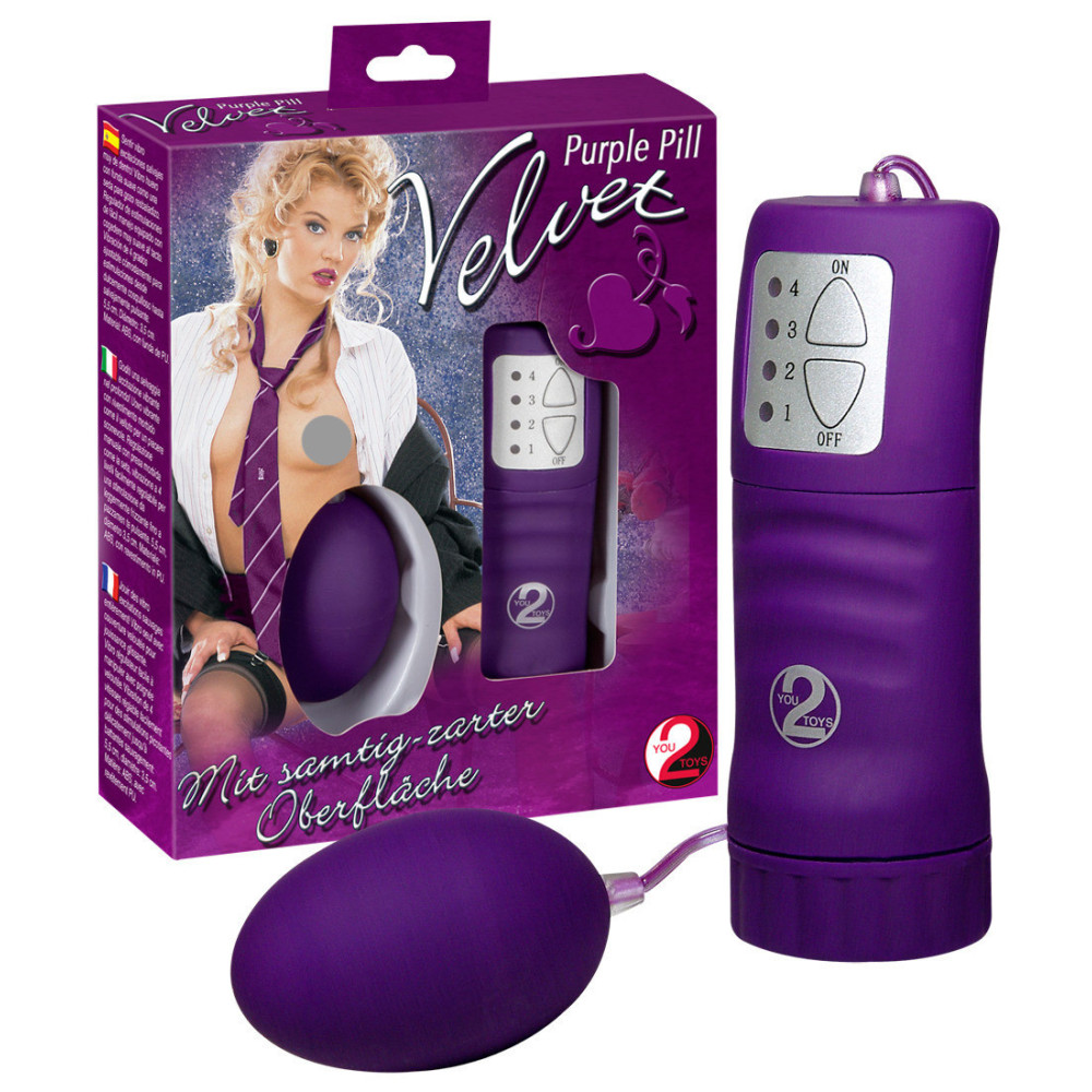 Velvet Purple Pill Fjernbetjent Vibrator Æg