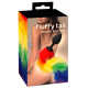 Flutty Tail Regnbue Farvet Anal Plug med Lang Hale