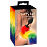Flutty Tail Regnbue Farvet Anal Plug med Lang Hale