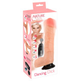 Nature Skin Dansende Dildo Vibrator med Sugekop