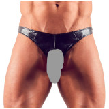 Svenjoyment Læder Look G-streng med Front Åbning til Mænd