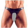 Svenjoyment Læder Look G-streng med Front Åbning til Mænd
