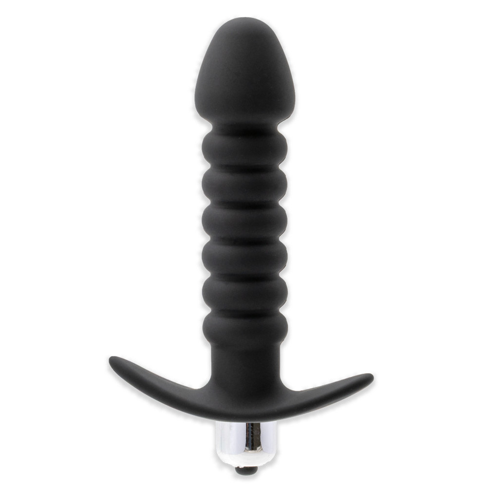 Anal silikone Vibrator med Riller