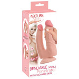 Nature Skin Dobbelt Dildo med Bevægelig Overflade | Sexnetto