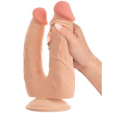Nature Skin Dobbelt Dildo med Bevægelig Overflade | Sexnetto