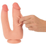 Nature Skin Dobbelt Dildo med Bevægelig Overflade | Sexnetto