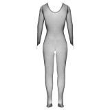 Fantasy Bundløs Net Catsuit med Finger Stropper | Sexnetto