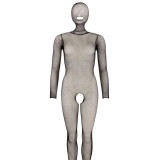 NO:XQSE Åben Net Catsuit med Maske | Kinky fetish look