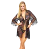 Cottelli Blomstret Gennemsigtig Kimono